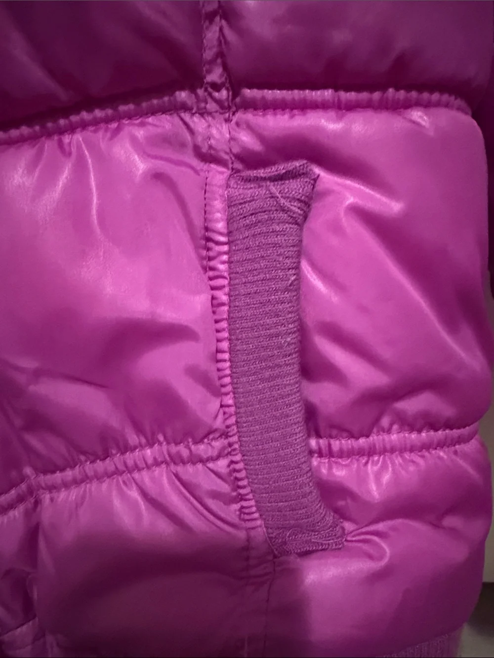 Justice Purple Girls' Puffer Jacket with Faux Fur Trim